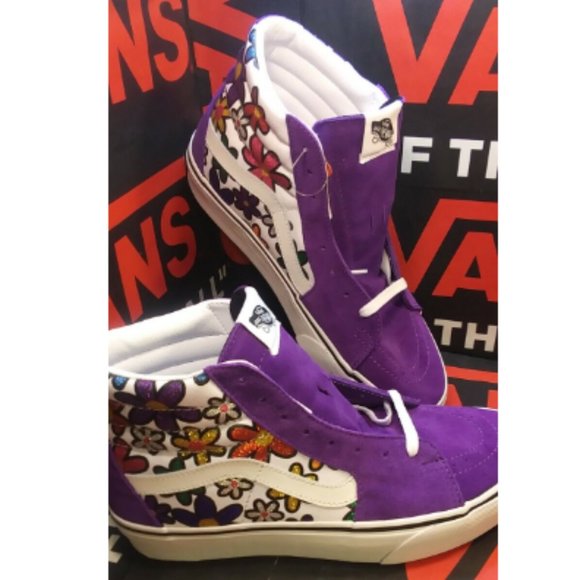 VANS Sk8-Hi Platform 2 Glitter Daisies Rainbow White Purple Men's 3.5/Women's 5 - Picture 4 of 12